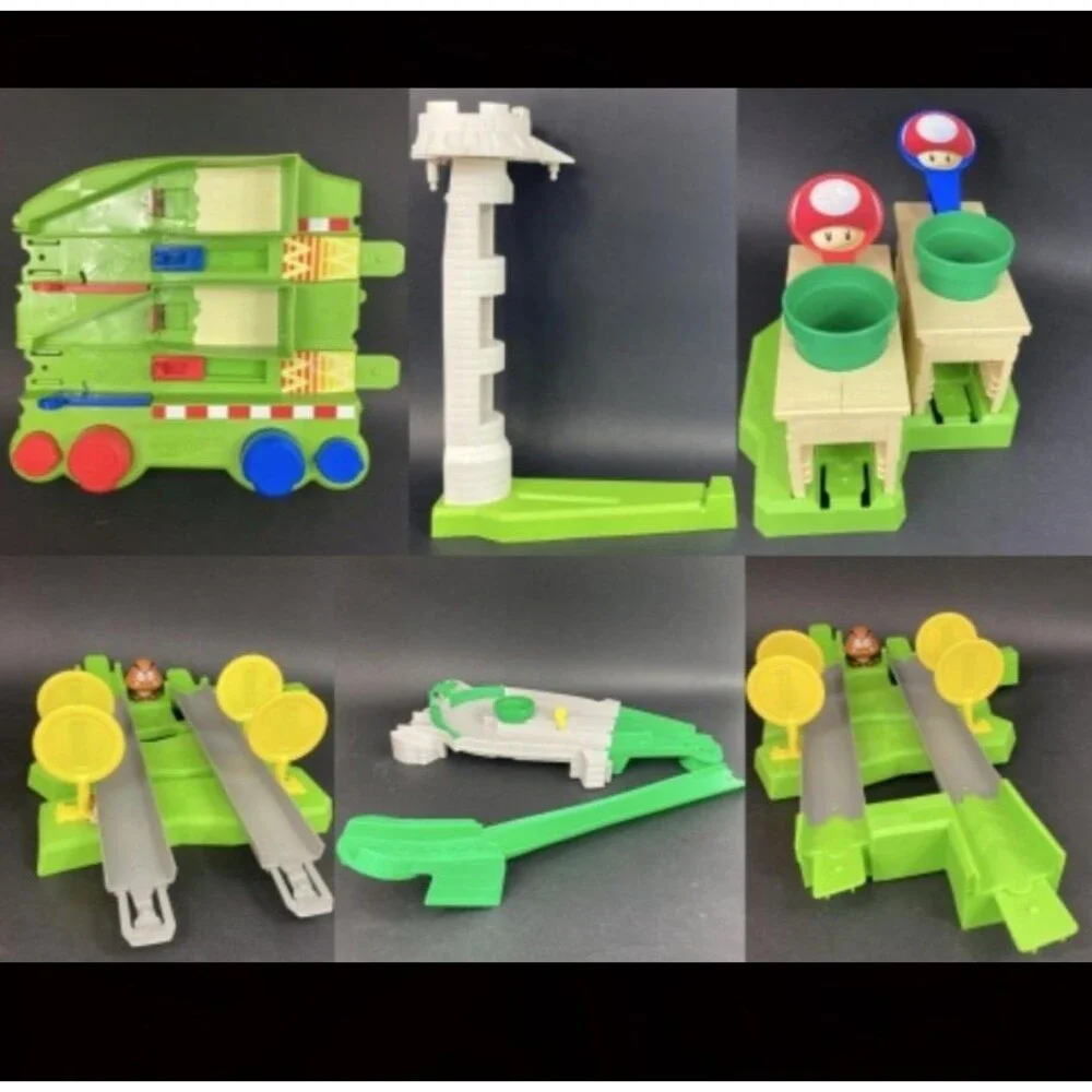 Hot Wheels x Mario Kart Tracks-Replacement Part Lot-Piranha-Castle-Launcher-Toad